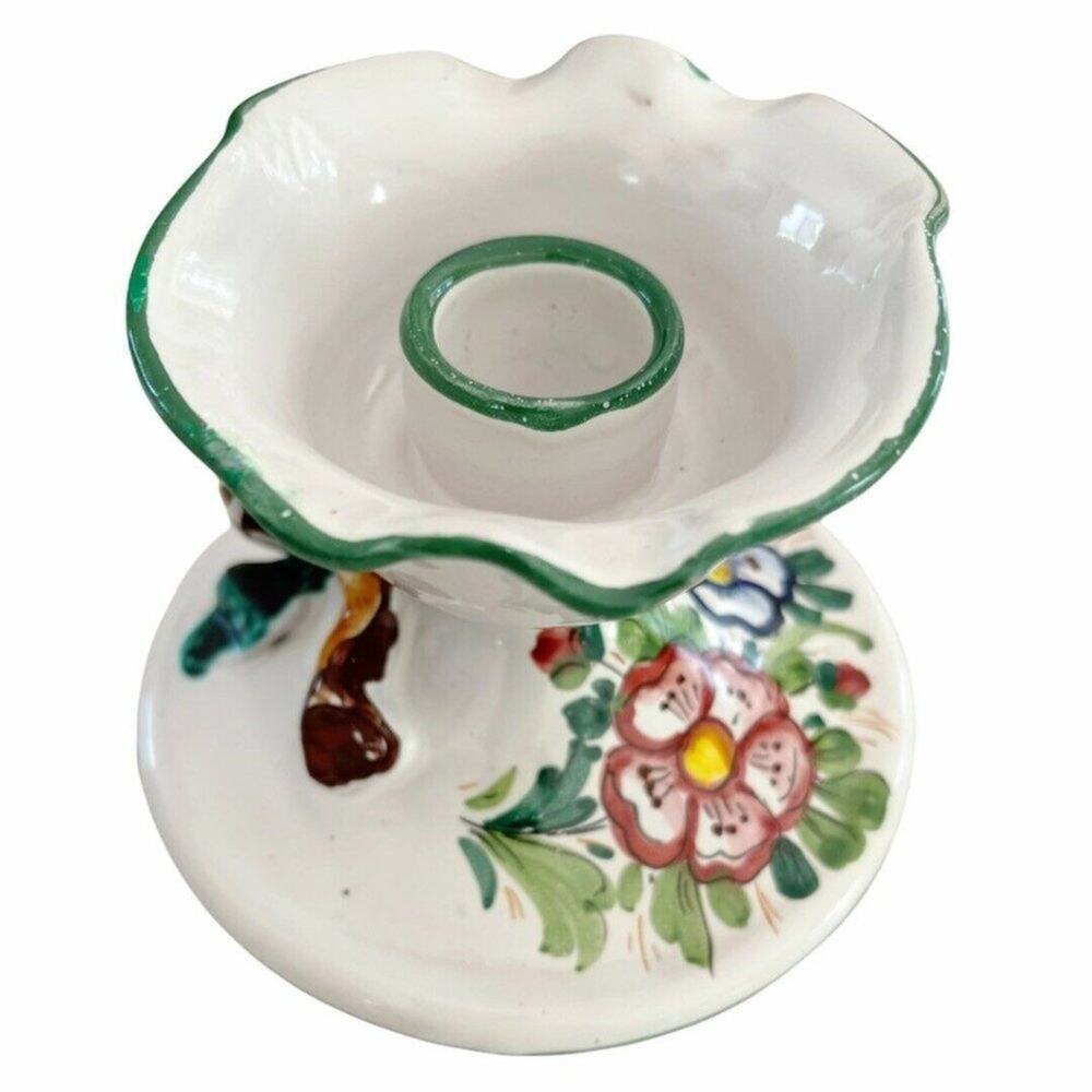 Made in Italy Hand Painted Floral 4” Candle Holders - Picture 8 of 11